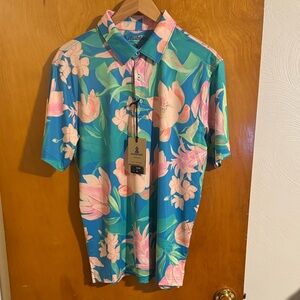 Chubbies Polo Shirt Mens Medium Floral